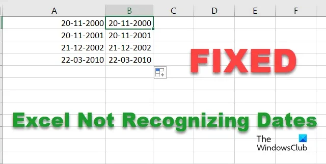 Excel が日付を認識しない [修正]