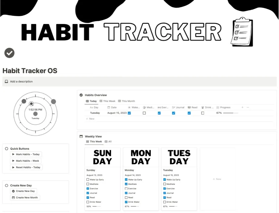Modèle de système d'exploitation Habit Tracker