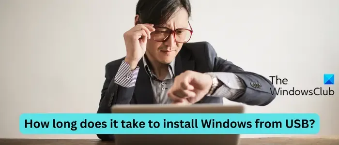 Quanto tempo leva para instalar o Windows a partir de USB?