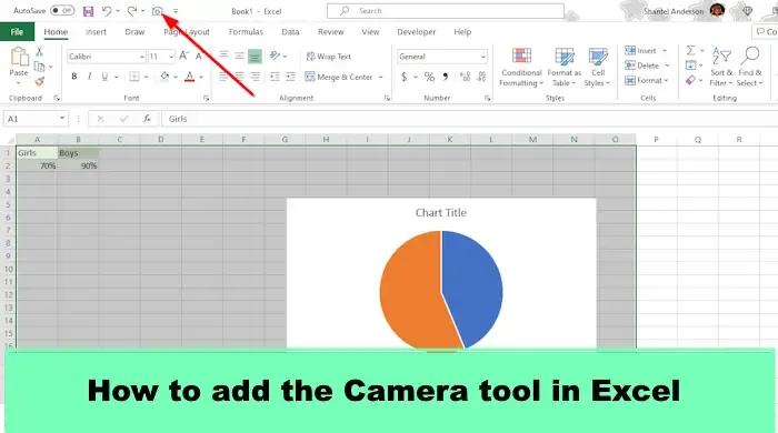 Como adicionar a ferramenta Câmera no Excel