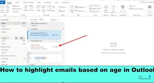 Come evidenziare automaticamente le e-mail in base all’età in Outlook