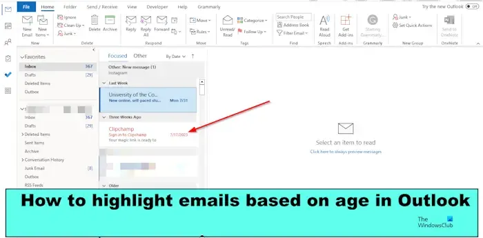 Come evidenziare automaticamente le e-mail di Outlook in base all'età