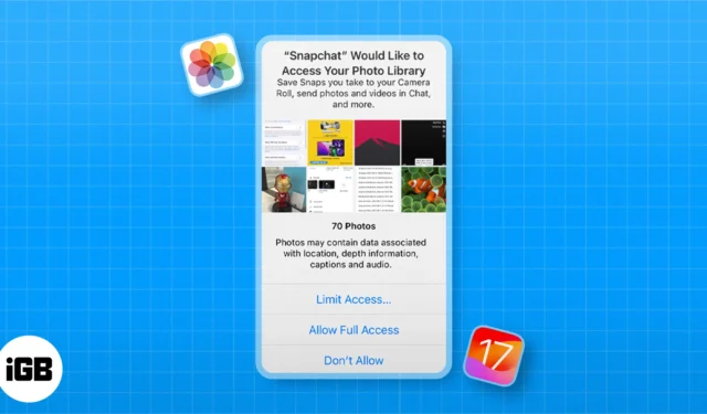 So beschränken Sie den Zugriff auf die Fotos-App in iOS 17 und iPadOS 17