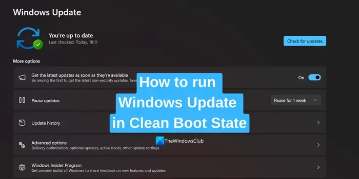 Windows Update uitvoeren in schone opstartstatus