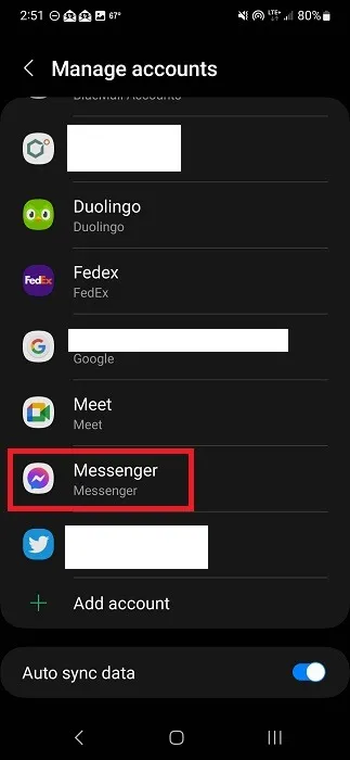 Como sincronizar contatos no Facebook Messenger Escolha o Messenger