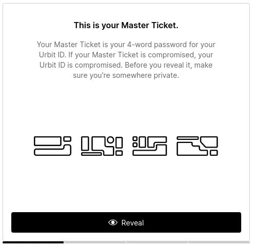 Une capture d'écran montrant l'invite Master Ticket.
