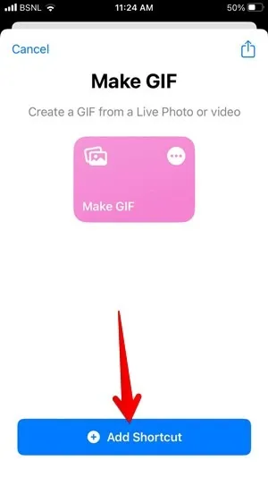 Iphone Live Photo Gif-snelkoppeling installeren