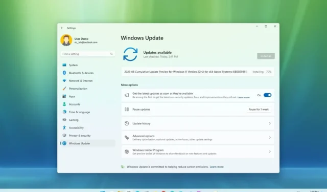 Windows 11 build 22621.2215 (KB5029351) viene rilasciato come anteprima nella versione 22H2