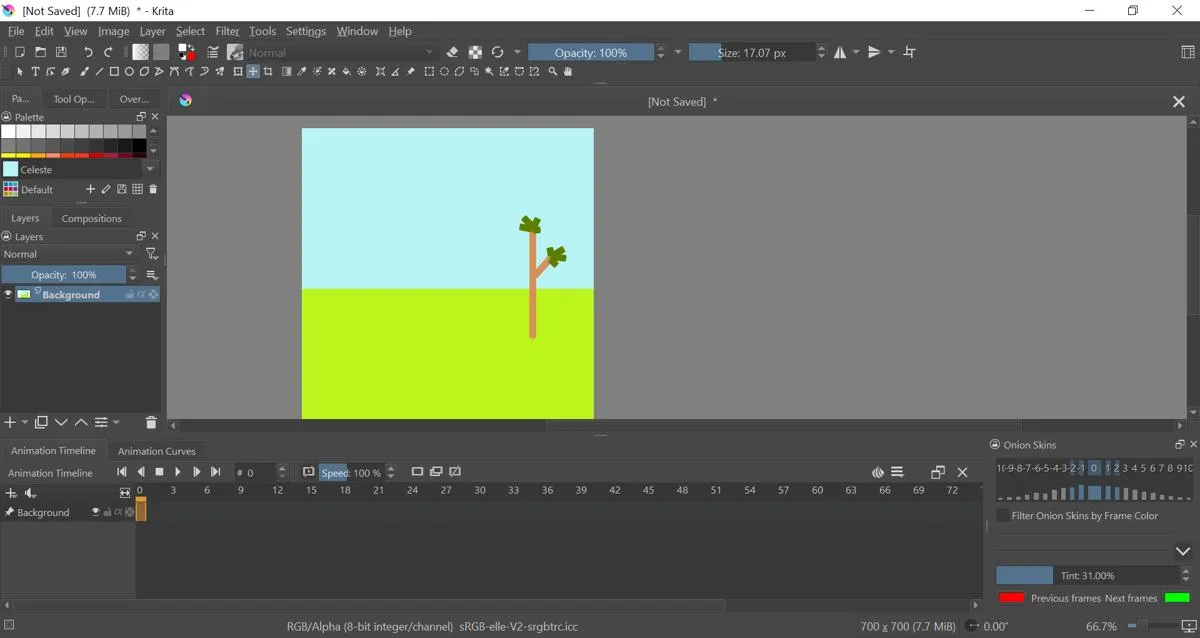 Krita Animation Dibujar el fondo para la captura de pantalla de animación