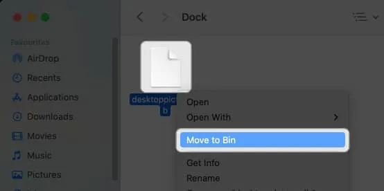 Localice los archivos que terminan en ".db", haga clic derecho y seleccione Mover a la papelera
