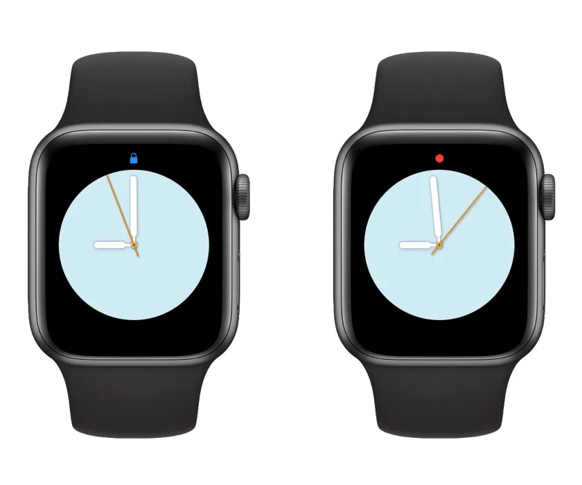 Icone di blocco e notifica su Apple Watch