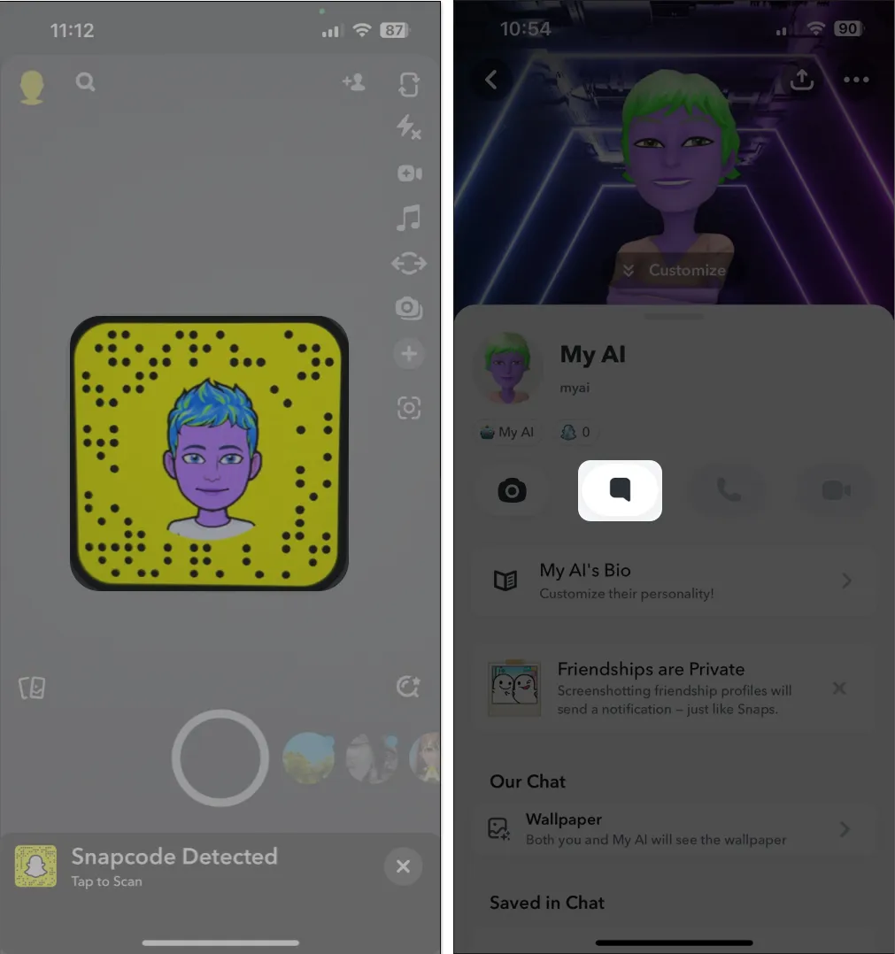Voeg Mijn AI handmatig toe aan Snapchat
