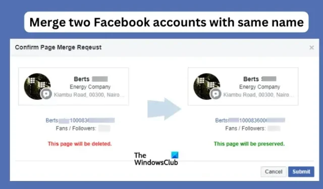 Cómo fusionar dos cuentas de Facebook con el mismo nombre