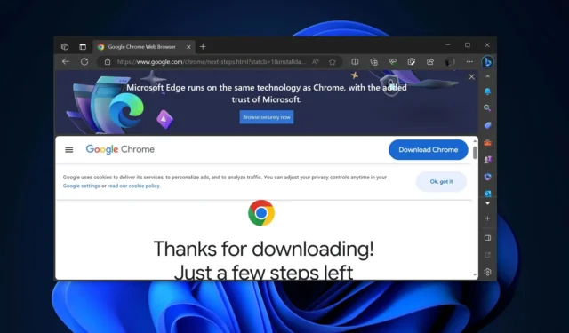 Microsoft Edge markeert de Chrome-installatie per ongeluk als ‘schadelijk’ voor Windows