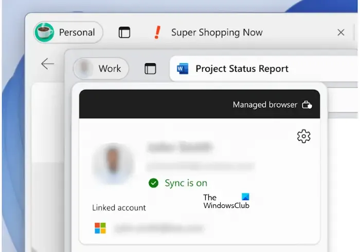 Etiqueta de perfil do Microsoft Edge para empresas