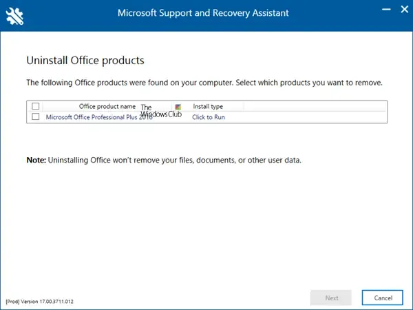 Odinstaluj pakiet Microsoft Office