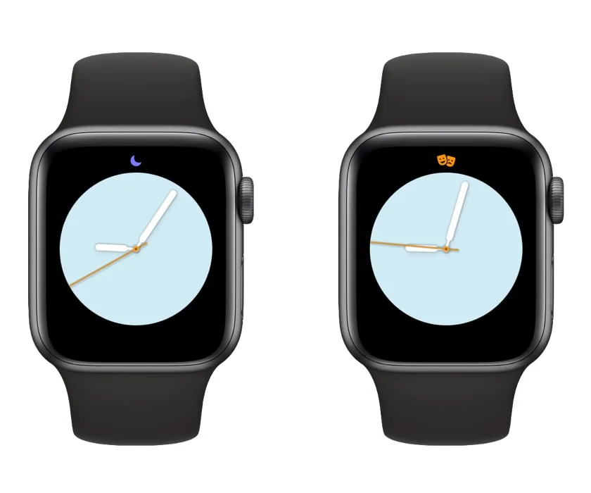 Icone della luna e delle maschere su Apple Watch