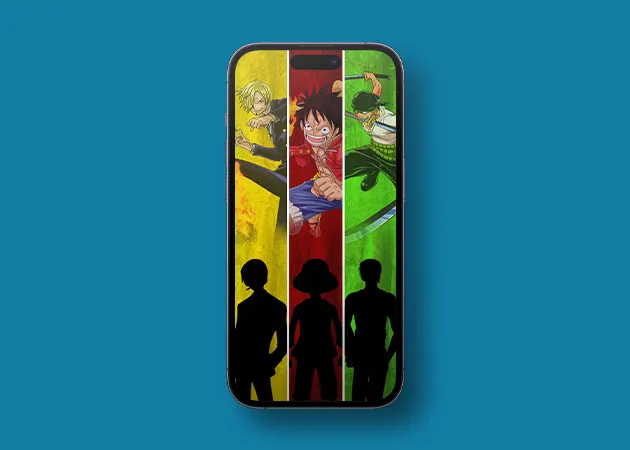 Lo sfondo del trio più potente di One Piece per iPhone