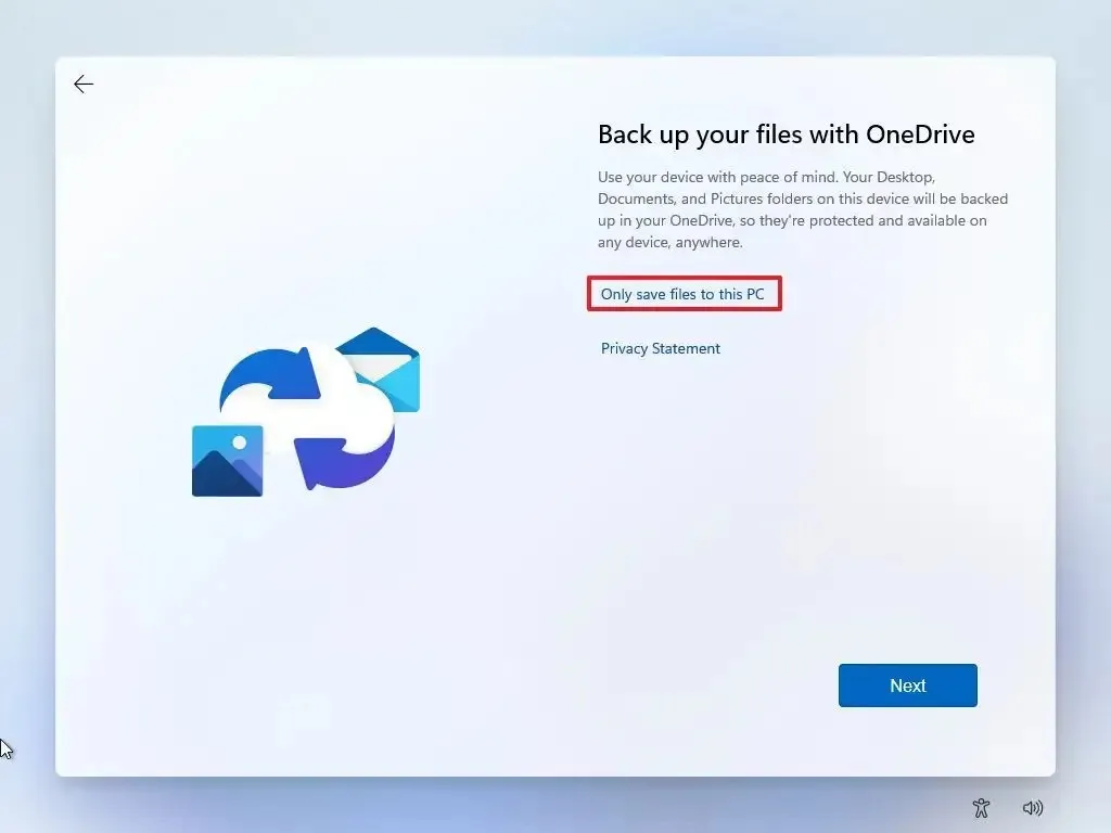 Configuração de backup OOBE OneDrive