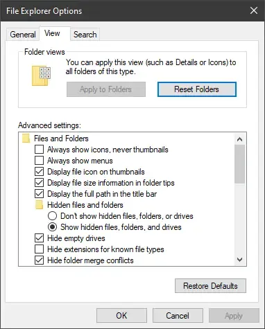 Apri le opzioni di Esplora file in Windows 10