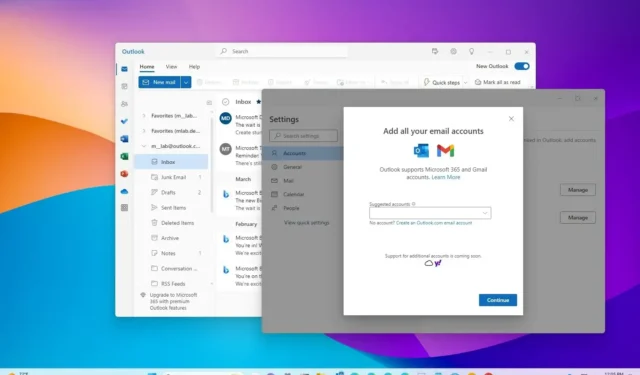 Windows 11 の新しい Outlook アプリに複数の電子メール アカウントを追加する方法