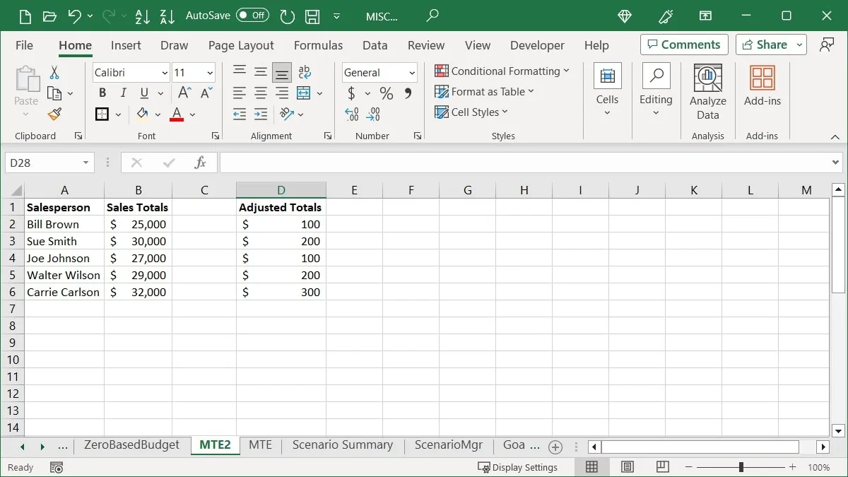 Zahlen zum Hinzufügen in Excel