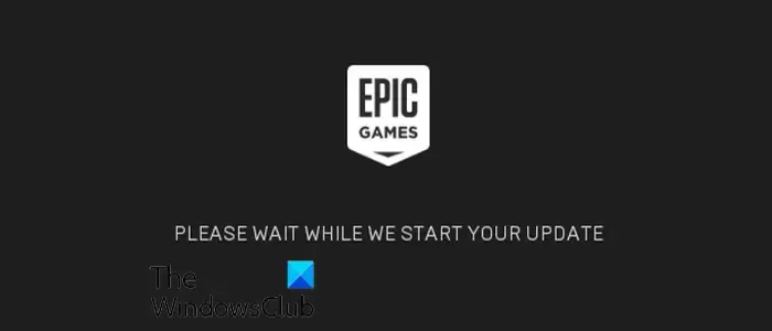 Epic Games Launcher でアップデートを開始するまでお待ちください。