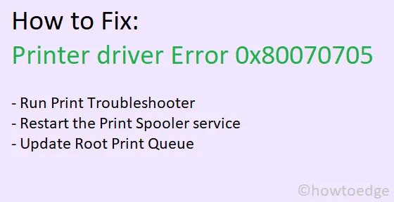Come risolvere l’errore del driver della stampante 0x80070705 in Windows 10