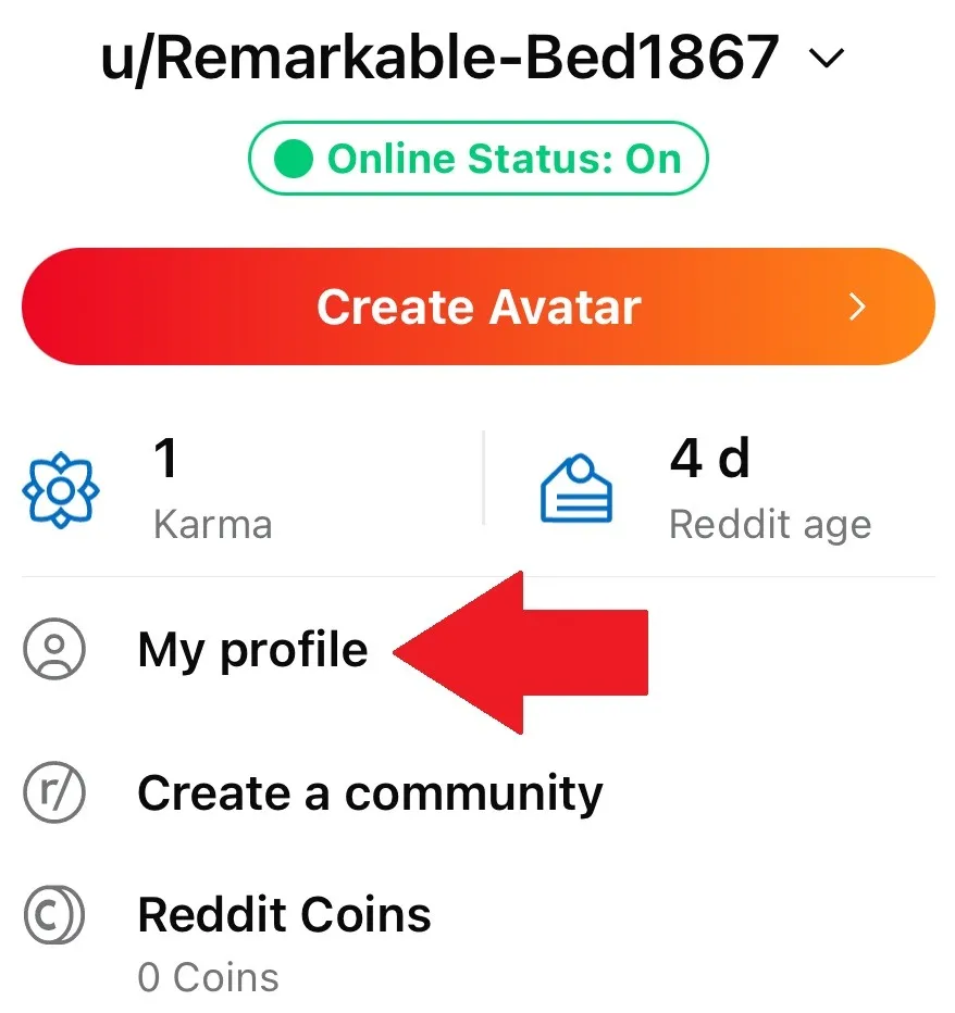 Reddit Mobile il mio profilo