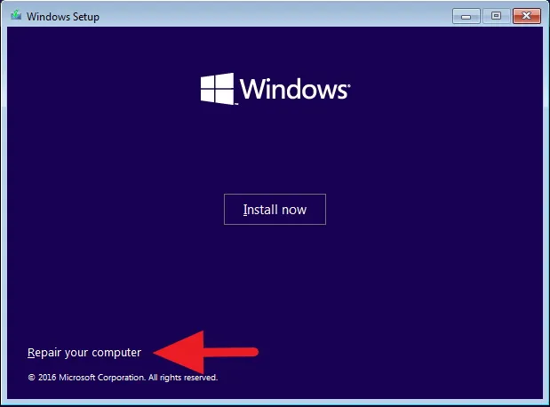 コンピューターを修復する - Windows 10 セットアップ
