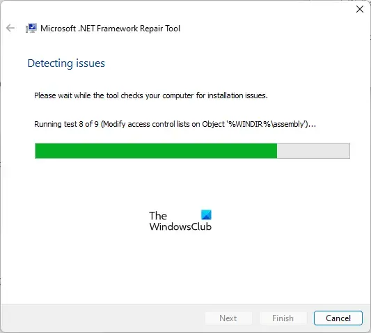 Reparar o Microsoft .NET Framework