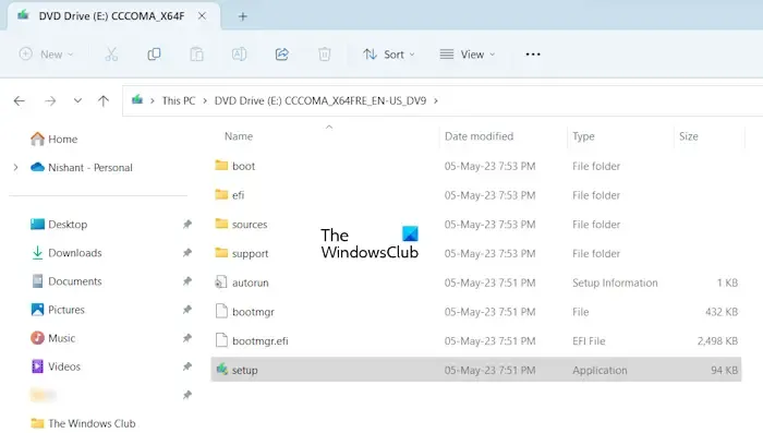 Execute o arquivo exe do Windows Update