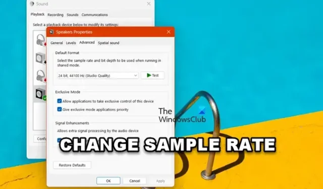 Jak zmienić częstotliwość próbkowania w systemie Windows 11
