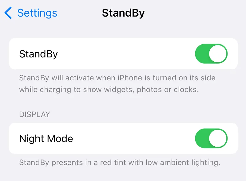 Configuración de espera - StandBy no funciona en su iPhone