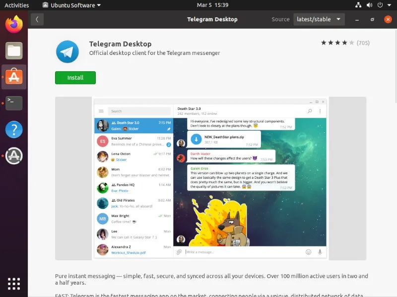 Telegram Linux Ubuntu-Software