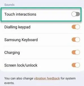 Samsung モバイルのクリック音をオフにする方法