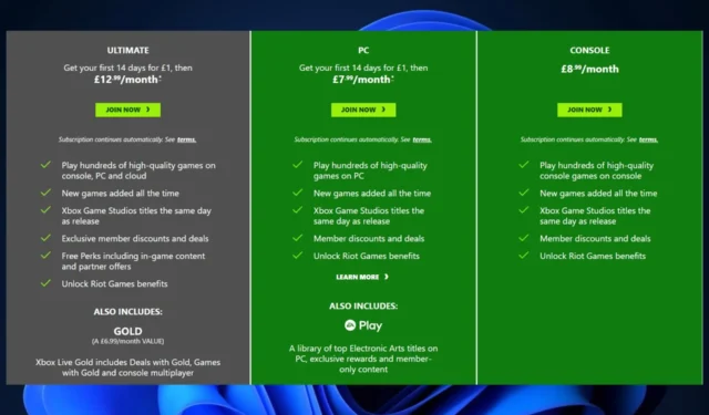 Xbox Game Pass の試用期間が 1 か月から 14 日間に短縮
