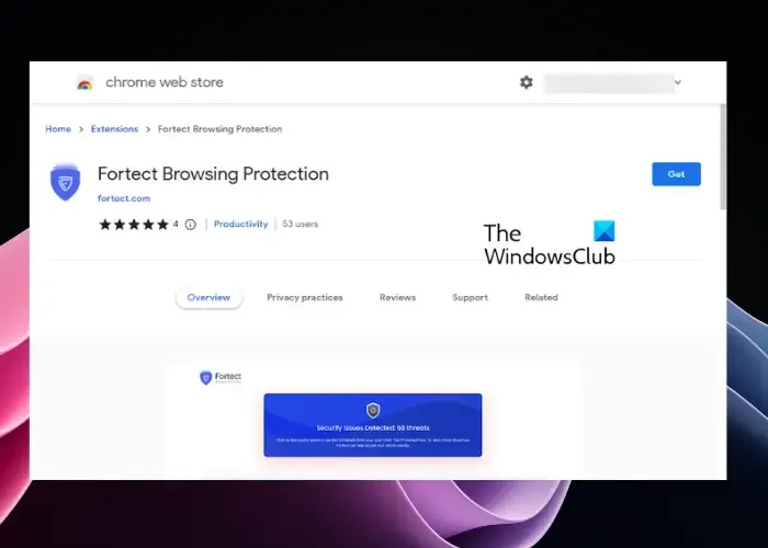 Extensão do navegador Fortect Browsing Protection