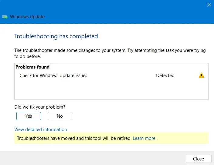 Windows Update トラブルシューティング ツールがデバイスの問題を検出しました。