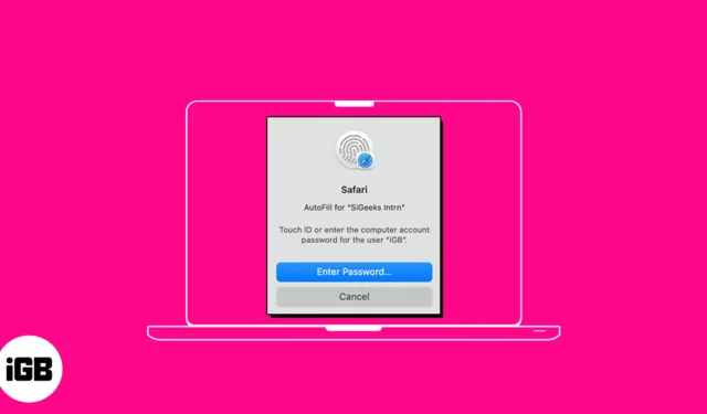 Touch ID gebruiken om wachtwoorden automatisch in te vullen in Safari op Mac