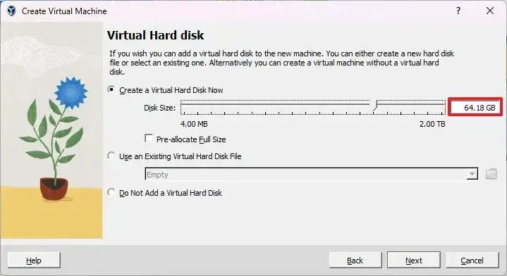 VirtualBox crea HDD virtuale