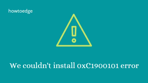 Impossibile installare Windows 10 – Errore 0xC1900101