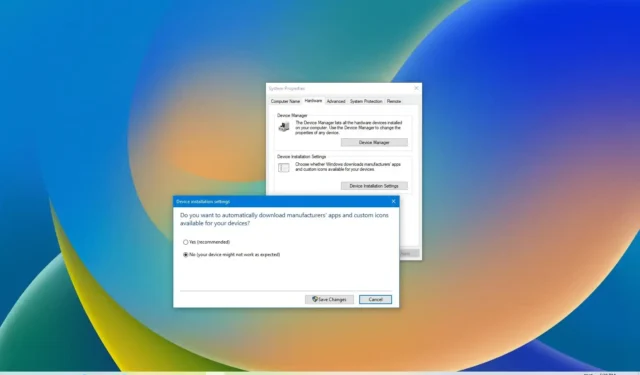 Como parar a instalação automática do driver no Windows 10