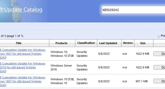 La mise à jour de sécurité d’août de Windows 10 KB5029242 est maintenant disponible