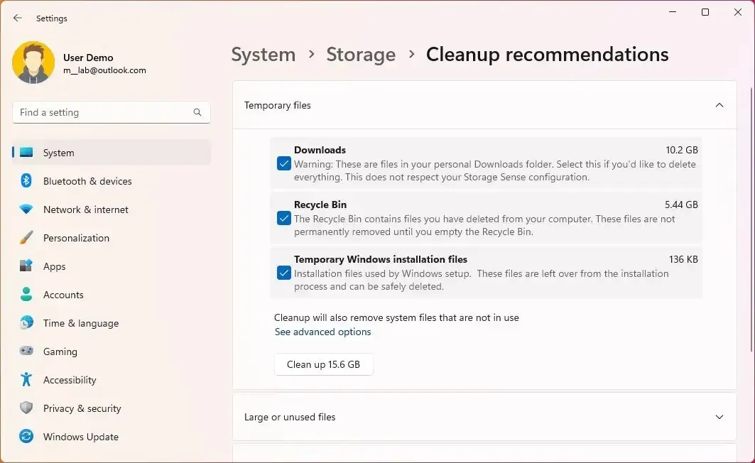 Aanbevelingen voor het opschonen van Windows 11