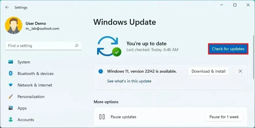 Windows 11 comprobar e instalar actualizaciones