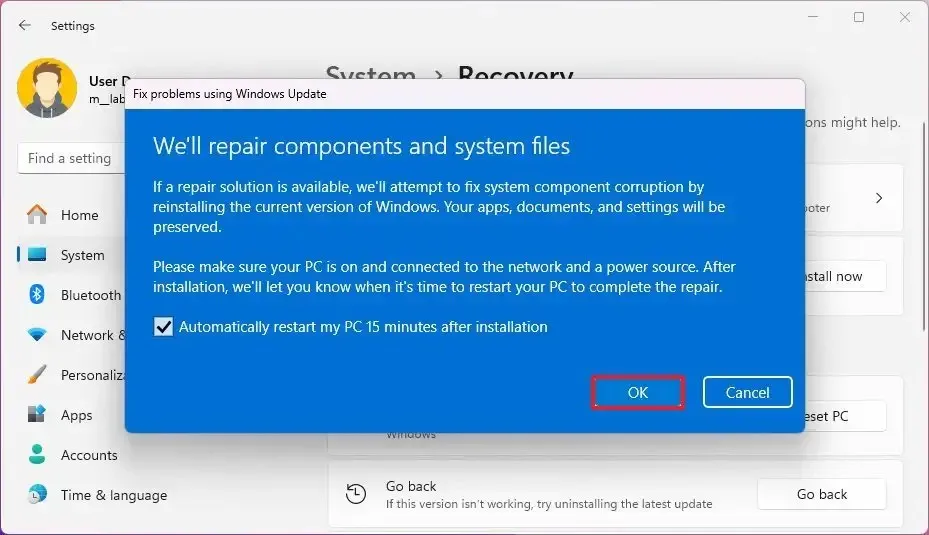 Windows 11 corrige problemas com a reinstalação
