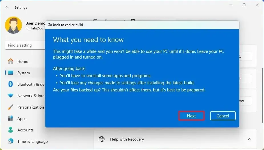Details over het verwijderen van Windows 11 23H2