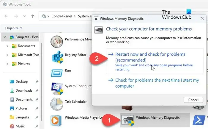 Herramienta de diagnóstico de memoria de Windows