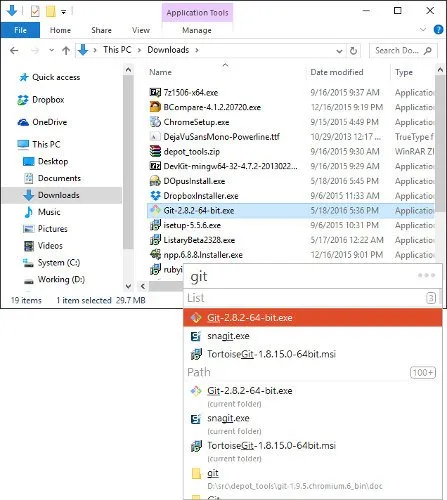 Windows-Suchliste